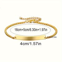 Basic Simple Style Solid Color Rectangle Stainless Steel Plating 18k Gold Plated Unisex Bracelets main image 2