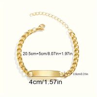 Basic Simple Style Solid Color Rectangle Stainless Steel Plating 18k Gold Plated Unisex Bracelets main image 3