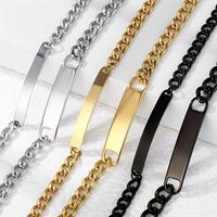 Basic Simple Style Solid Color Rectangle Stainless Steel Plating 18k Gold Plated Unisex Bracelets main image 6