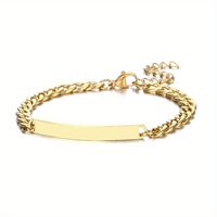 Basic Simple Style Solid Color Rectangle Stainless Steel Plating 18k Gold Plated Unisex Bracelets sku image 5