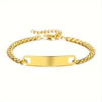 Basic Simple Style Solid Color Rectangle Stainless Steel Plating 18k Gold Plated Unisex Bracelets sku image 6