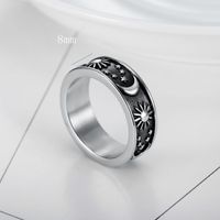 Fashion Sun Star Moon Stainless Steel Polishing Unisex Rings main image 6