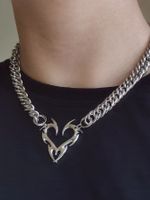 Casual Hip-Hop Modern Style Heart Shape 304 Stainless Steel Ferroalloy Unisex Pendant Necklace main image 1
