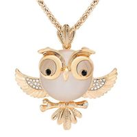 Ig Style Cute Owl Alloy Copper Inlay Opal Zircon Women's Sweater Chain main image 1