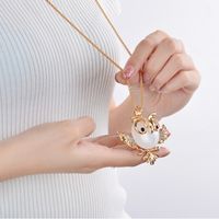 Ig Style Cute Owl Alloy Copper Inlay Opal Zircon Women's Sweater Chain main image 3