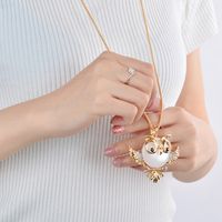Ig Style Cute Owl Alloy Copper Inlay Opal Zircon Women's Sweater Chain main image 5