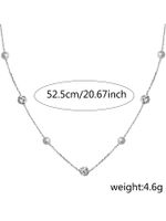 Simple Style Round Stainless Steel Pearl Inlay Zircon Necklace main image 3
