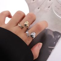 Simple Style Geometric Copper 18k Gold Plated Silver Plated Rhinestones Adjustable Ring In Bulk main image 3