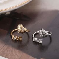 Simple Style Geometric Copper 18k Gold Plated Silver Plated Rhinestones Adjustable Ring In Bulk main image 1