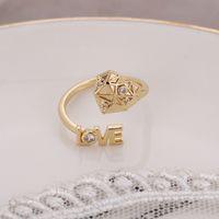 Simple Style Geometric Copper 18k Gold Plated Silver Plated Rhinestones Adjustable Ring In Bulk main image 4