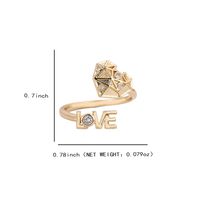 Simple Style Geometric Copper 18k Gold Plated Silver Plated Rhinestones Adjustable Ring In Bulk main image 2