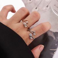 Simple Style Geometric Copper 18k Gold Plated Silver Plated Zircon Adjustable Ring In Bulk main image 3