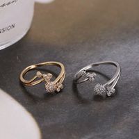 Simple Style Geometric Copper 18k Gold Plated Silver Plated Zircon Adjustable Ring In Bulk main image 1