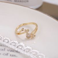 Simple Style Geometric Copper 18k Gold Plated Silver Plated Zircon Adjustable Ring In Bulk main image 4