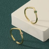 Simple Style Commute Solid Color Copper Zircon Rings In Bulk main image 1