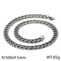 Retro Solid Color Titanium Steel Chain Men's Necklace main image 2