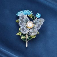 Romantisch Blume Legierung Inlay Künstliche Perlen Strasssteine Frau Broschen sku image 11