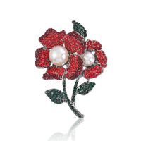 Romantisch Blume Legierung Inlay Künstliche Perlen Strasssteine Frau Broschen sku image 30