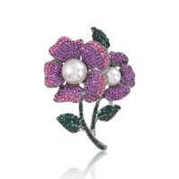 Romantic Flower Alloy Inlay Artificial Pearls Rhinestones Women's Brooches sku image 29