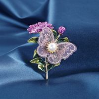 Romantic Flower Alloy Inlay Artificial Pearls Rhinestones Women's Brooches sku image 12