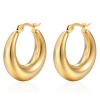 1 Pair Simple Style Solid Color Plating Stainless Steel Gold Plated Earrings sku image 7