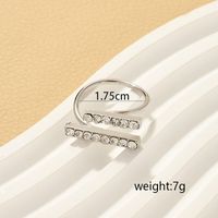 Wholesale Jewelry Simple Style Geometric Alloy Rhinestones Inlay Open Ring main image 9
