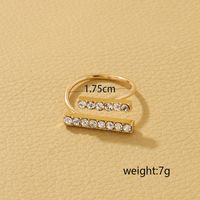 Wholesale Jewelry Simple Style Geometric Alloy Rhinestones Inlay Open Ring main image 8
