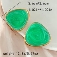 1 Pair Vintage Style Simple Style Triangle Enamel Plating 304 Stainless Steel 14K Gold Plated Ear Studs main image 2
