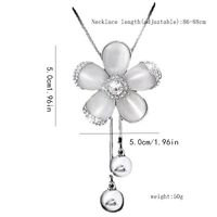 Vintage Style Flower Alloy Copper Plating Inlay Artificial Crystal Women's Pendant Necklace sku image 1