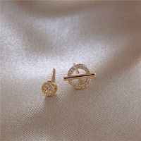 1 Pair Retro Color Block Heart Shape Pleated Inlay Copper Rhinestones Drop Earrings sku image 32