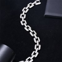 Hip-hop Punk Rectangle Alloy Plating Chain Inlay Rhinestones White Gold Plated Gold Plated Men's Jewelry Set main image 4