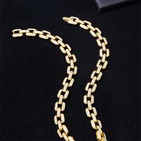 Hip-hop Punk Rectangle Alloy Plating Chain Inlay Rhinestones White Gold Plated Gold Plated Men's Jewelry Set main image 7