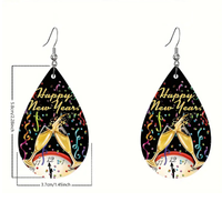 1 Pair Casual Letter Pu Leather Drop Earrings main image 2