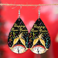 1 Pair Casual Letter Pu Leather Drop Earrings main image 1