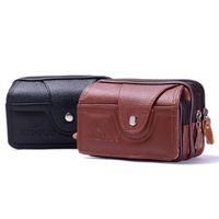 Hommes Couleur Unie Faux Cuir Fermeture Éclair Sac Banane main image 1