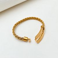 Vintage Style Classic Style Blade Cross Infinity 304 Stainless Steel Gold Plated Bangle In Bulk main image 6