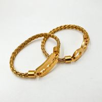Vintage Style Classic Style Blade Cross Infinity 304 Stainless Steel Gold Plated Bangle In Bulk main image 3