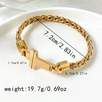 Vintage Style Classic Style Blade Cross Infinity 304 Stainless Steel Gold Plated Bangle In Bulk sku image 2