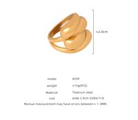 Lässig Elegant Einfacher Stil Wassertropfen Titan Stahl Überzug 18 Karat Vergoldet Ringe main image 2