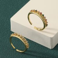 Simple Style Commute Solid Color Copper Zircon Rings In Bulk main image 7