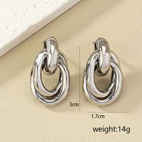 Simple Style Solid Color Alloy Women's Ear Studs main image 10