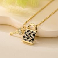Simple Style Commute Key Copper 18k Gold Plated Zircon Pendant Necklace In Bulk main image 3