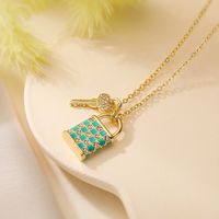 Simple Style Commute Key Copper 18k Gold Plated Zircon Pendant Necklace In Bulk main image 5