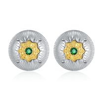 1 Pair Retro Geometric Plating Inlay Sterling Silver Zircon 24k Gold Plated White Gold Plated Ear Studs main image 6
