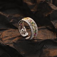 Casual Solid Color Sterling Silver Plating Inlay Zircon 24k Gold Plated White Gold Plated Open Rings main image 1