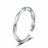Casual Letter Sterling Silver Plating White Gold Plated Open Rings main image 6