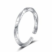 Lässig Brief Sterling Silber Überzug Weißgold Plattiert Offener Ring main image 6