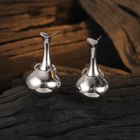 1 Pair Original Design Solid Color Plating Sterling Silver White Gold Plated Drop Earrings main image 1