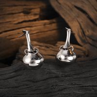 1 Pair Original Design Solid Color Plating Sterling Silver White Gold Plated Drop Earrings main image 4