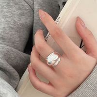 Simple Style Solid Color Sterling Silver Plating Silver Plated Open Rings main image 1